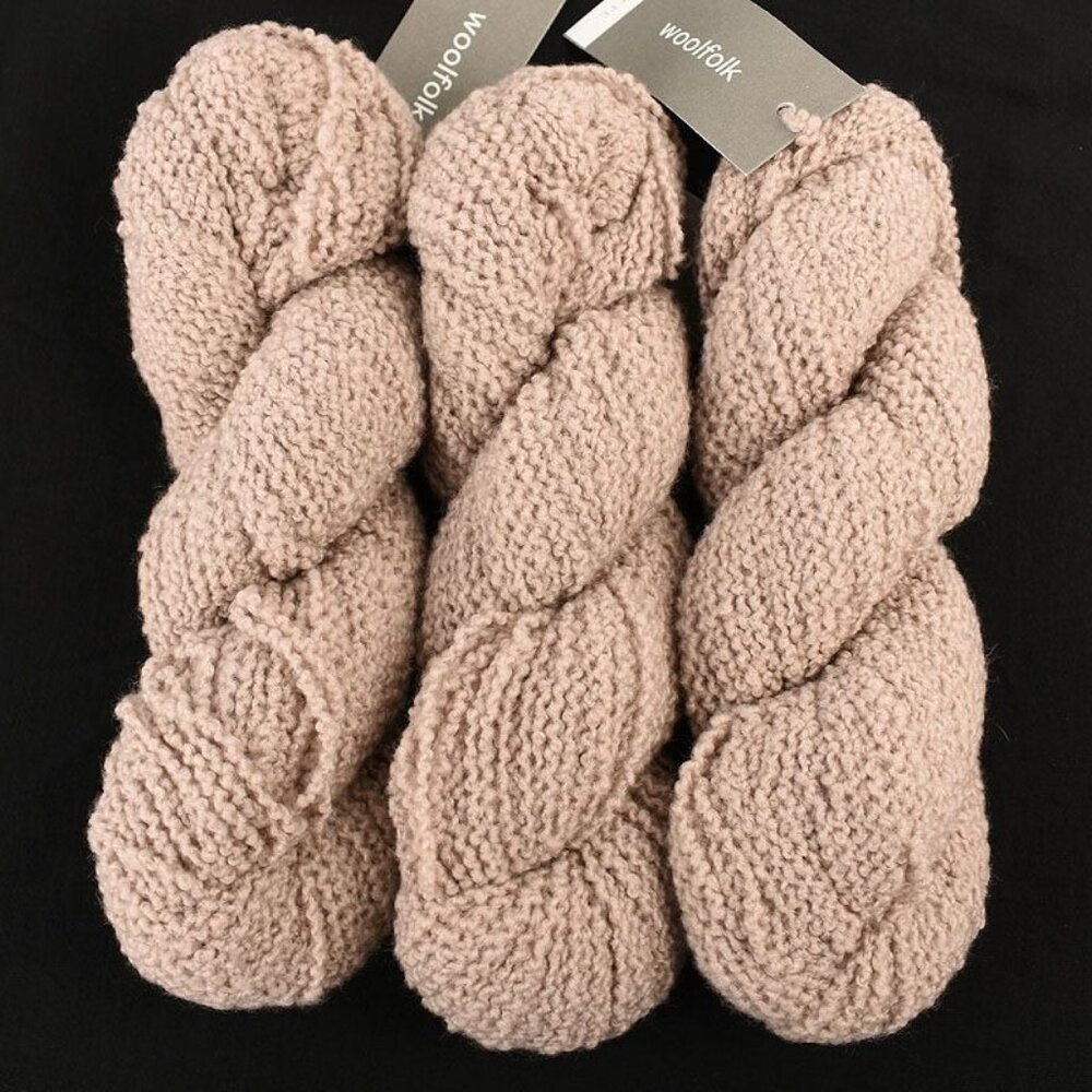 Woolfolk Flette Textured DK Yarn 3 Skeins 100% Merino Wool Color 18 Pink